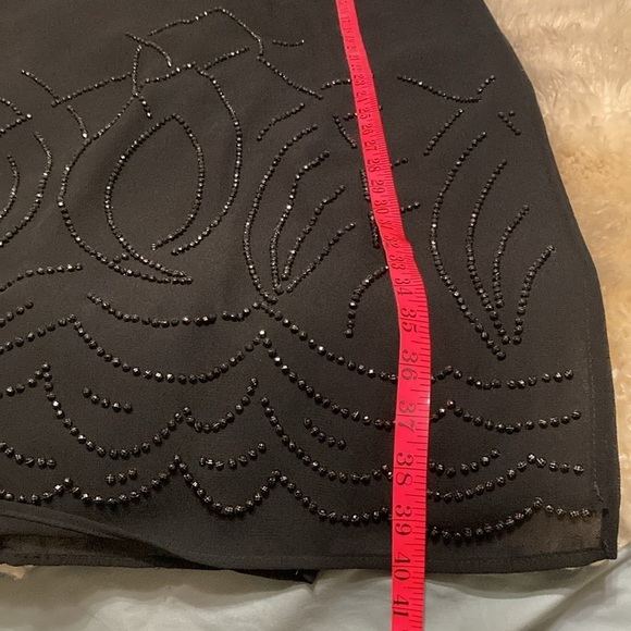 Long black beaded elegant skirt size 8 - Picture 9 of 10